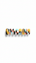 Gold abstract gel press-on nail set